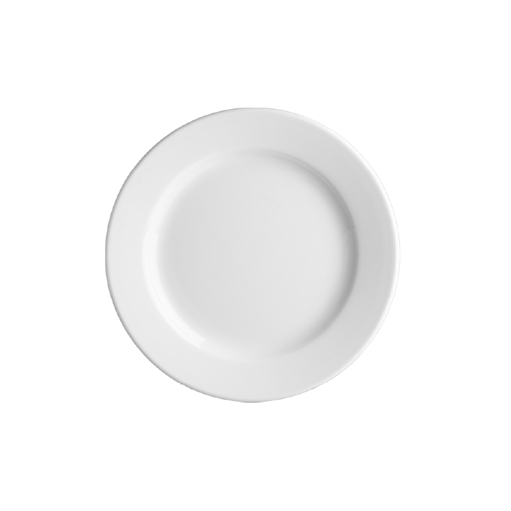 White plate of 17 cm diameter with option to print