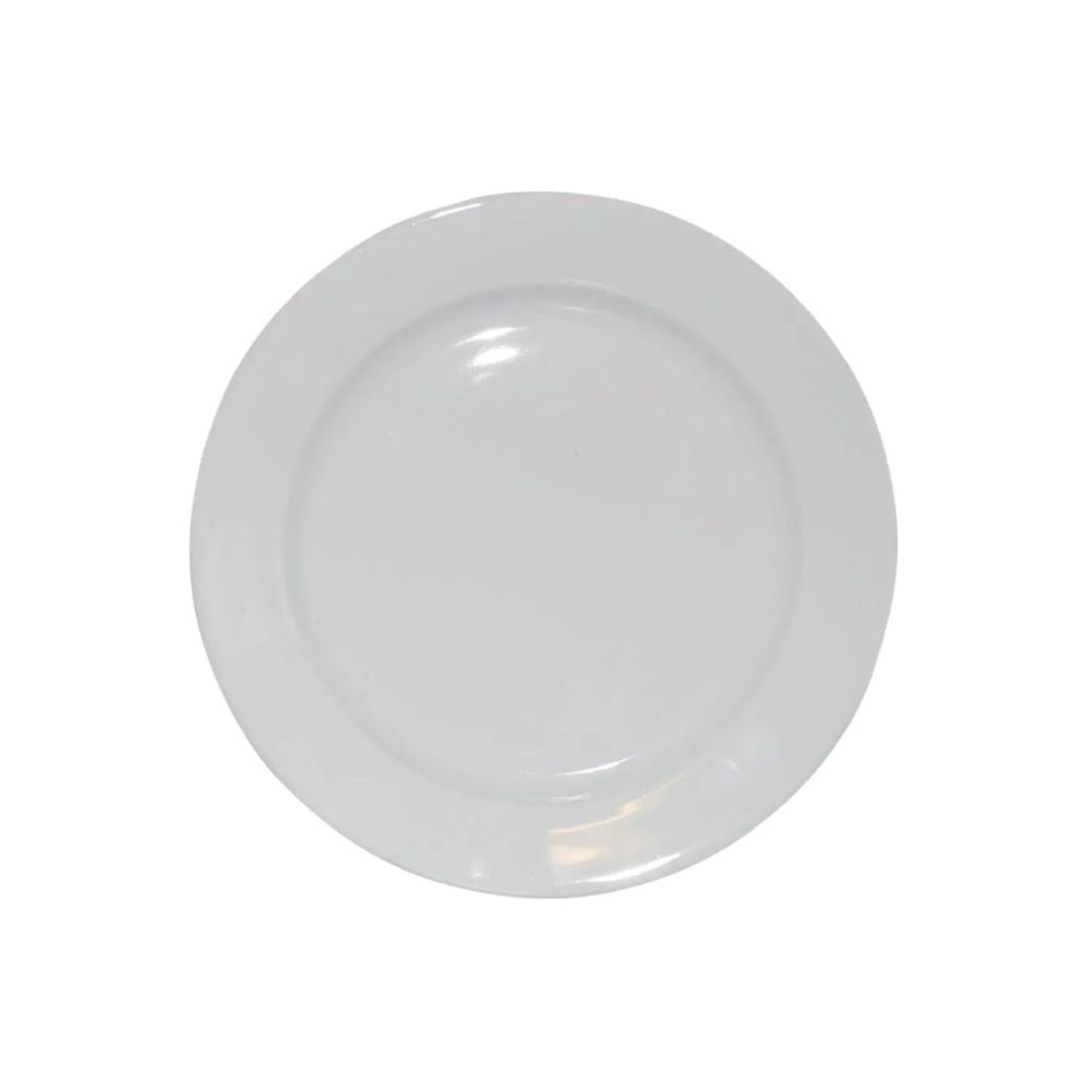 Bord brede rand wit 17 cm.