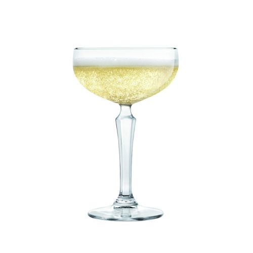 transparante Champagnecoup Libbey Spksy met een inhoud van 24,5 cl. en de mogelijkheid tot graveren