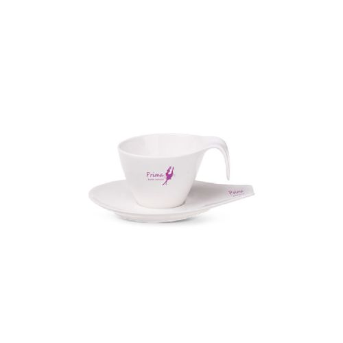 Cup and saucer in white with the possibility of printing