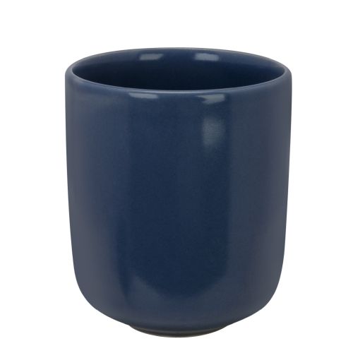 Flat blue mug without handle with printing option