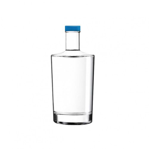Fles Neos 0,35 liter met een blauwe dop. transparant en met optie tot bedrukken of graveren