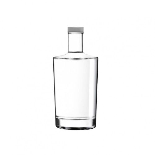 Fles Neos 0,35 liter met zilveren dop. transparant en met optie tot bedrukken of graveren