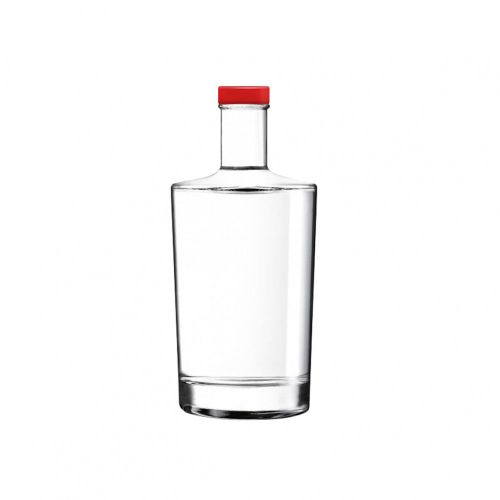 Fles Neos 0,35 liter met een rode dop. transparant en met optie tot bedrukken of graveren