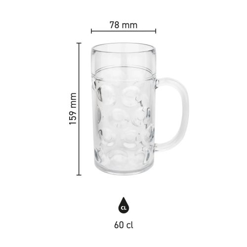 Informatieve illustratie van de bierpul Oktober 110 cl. met exacte afmetingen in beeld gebracht.