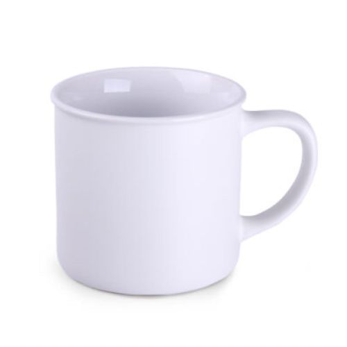 Vooraanzicht van witte Mok Loft Pure 31 cl. keramiek met glad oppervlak en ronde oorvorm.