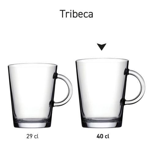 Serie weergave van meerdere glazen theeglazen Tribeca in identieke uitvoering met verschillende inhoudsmaten geschikt voor graveren.