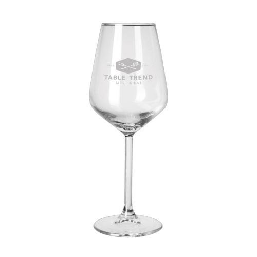 Allegra wijnglas 35 cl. glas met gegraveerd TableTrend logo op de voorkant.