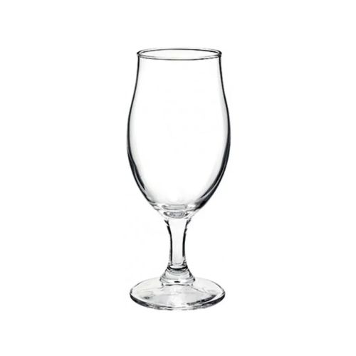 Vooraanzicht van het Bierglas Executive 26 cl. van helder glas met recht model en licht taps toelopende rand.