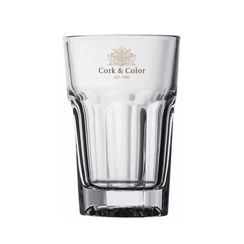 Bierglas Hoegaarden 29 cl. met kleurrijke CorkColor-bedrukking op de voorzijde.
