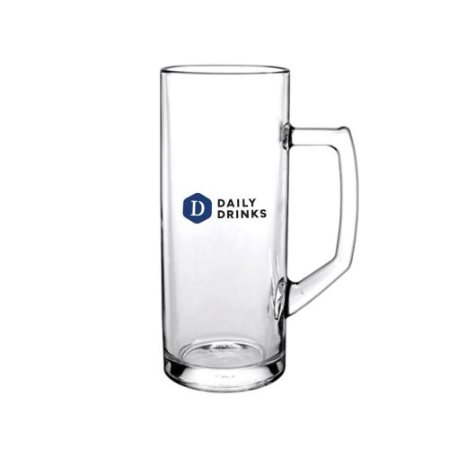 Reno 50 cl. tapmaat glas met meerkleurig DailyDrinks-logo op de voorzijde bedrukt.