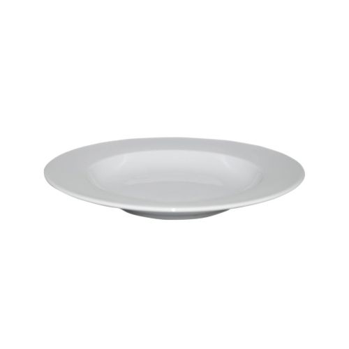 Bord Diep brede rand wit 23 cm. bedrukken