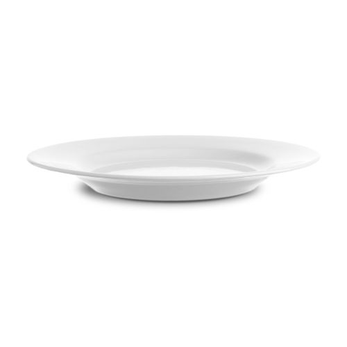 Zijkant van porseleinen bord Princip 24 cm, met lichte kromming en dunne rand.