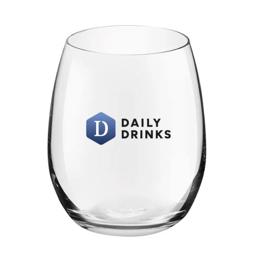 Dagelijks gebruiksglas met Full-colour DailyDrinks-logo in full-colour bedrukking aan de voorzijde.