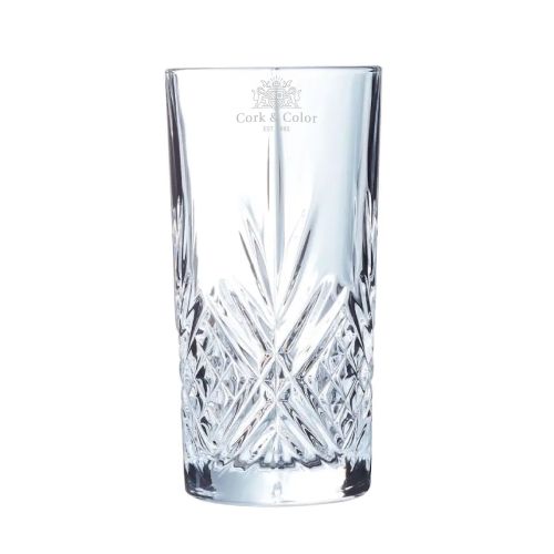 Broadway Longdrinkglas 28 cl. met fijne CorkColor-gravure op het midden van het glas.
