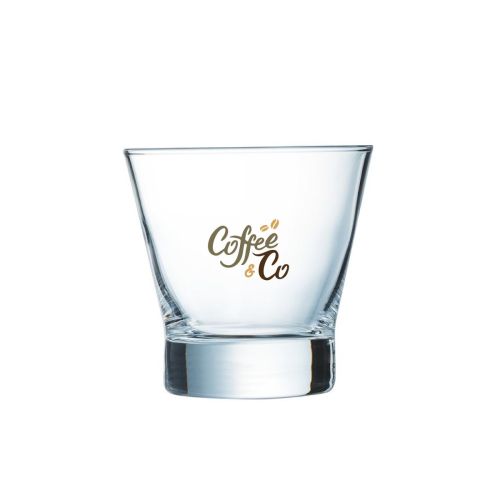 Shetland 25 cl. glas met CoffeeCo-logo in twee tot vier kleuren op de voorzijde.