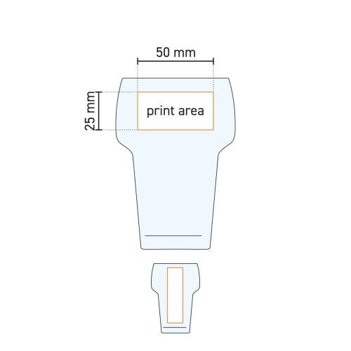 Technische infographic van het Stapelglas Groot 28 cl met hoogte en diameter aangegeven.