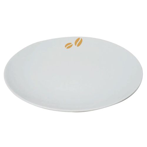Steakbord White Delight 30 cm van porselein met enkelkleurig CoffeeCo-logo op de voorzijde.