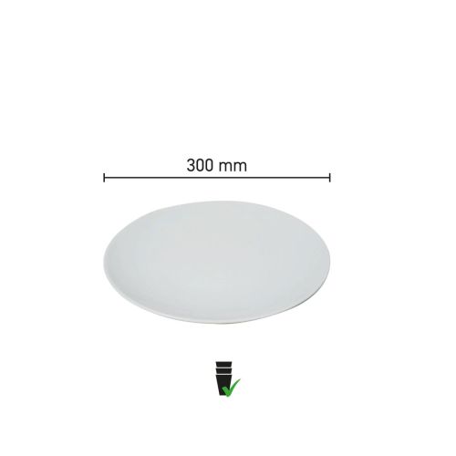 Gedetailleerde infographic met schaal en afmetingen van het ovale porseleinen steakbord 30 cm.