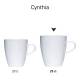 Cynthia mok wit 25 cl. bedrukken